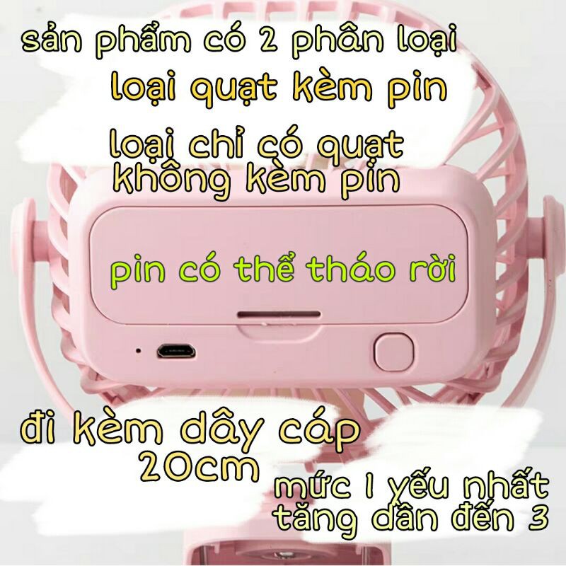 Quạt mini kẹp bàn pin sạc tích điện cho dân văn phòng, xe đẩy em bé | BigBuy360 - bigbuy360.vn