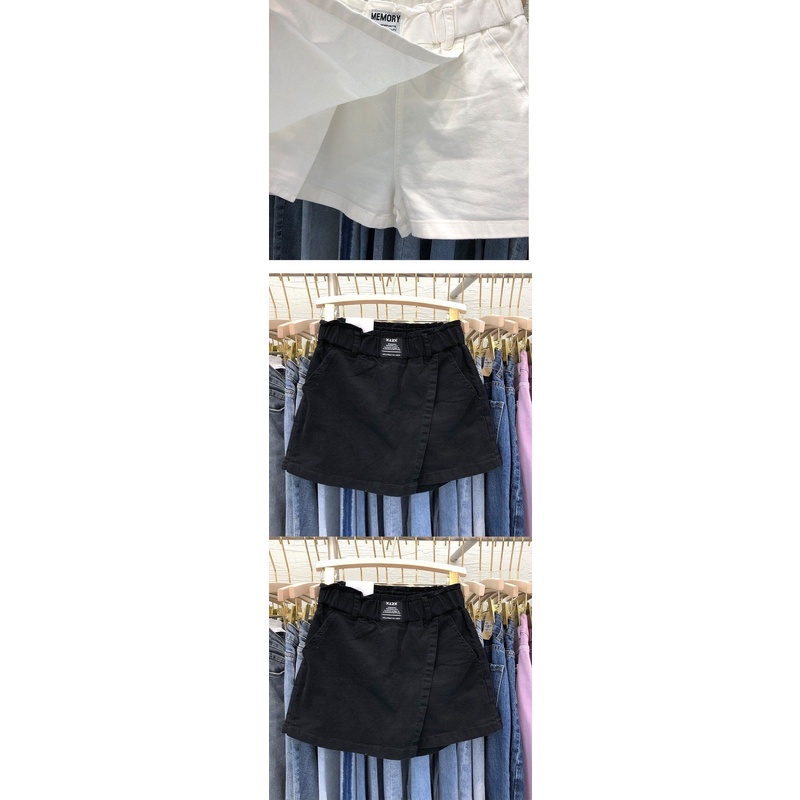 Quần Short Cotton Lưng Cao Giả Hai Lớp Co Giãn Thời Trang Xuân Hè