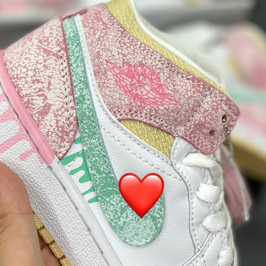 Giày Sneaker Jd High Ice Cream Kem Chảy Giày Thể Thao Nam Nữ Cao Cổ Full Phụ Kiện