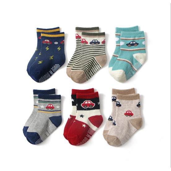 Tất KID BASIC 100% 🌻COMBO 5 ĐÔI🌻 chống trượt chống trơn cho bé trai, bé gái  0-5 tuổi cực xinh