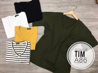 Bigsize Áo thun cổ tim A86
