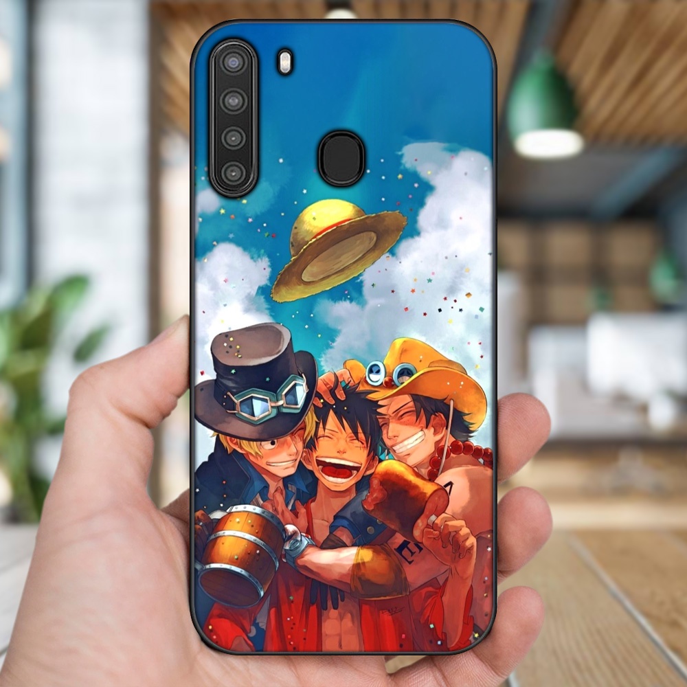 Ốp lưng Samsung A21 viền đen in hình Ace One Piece