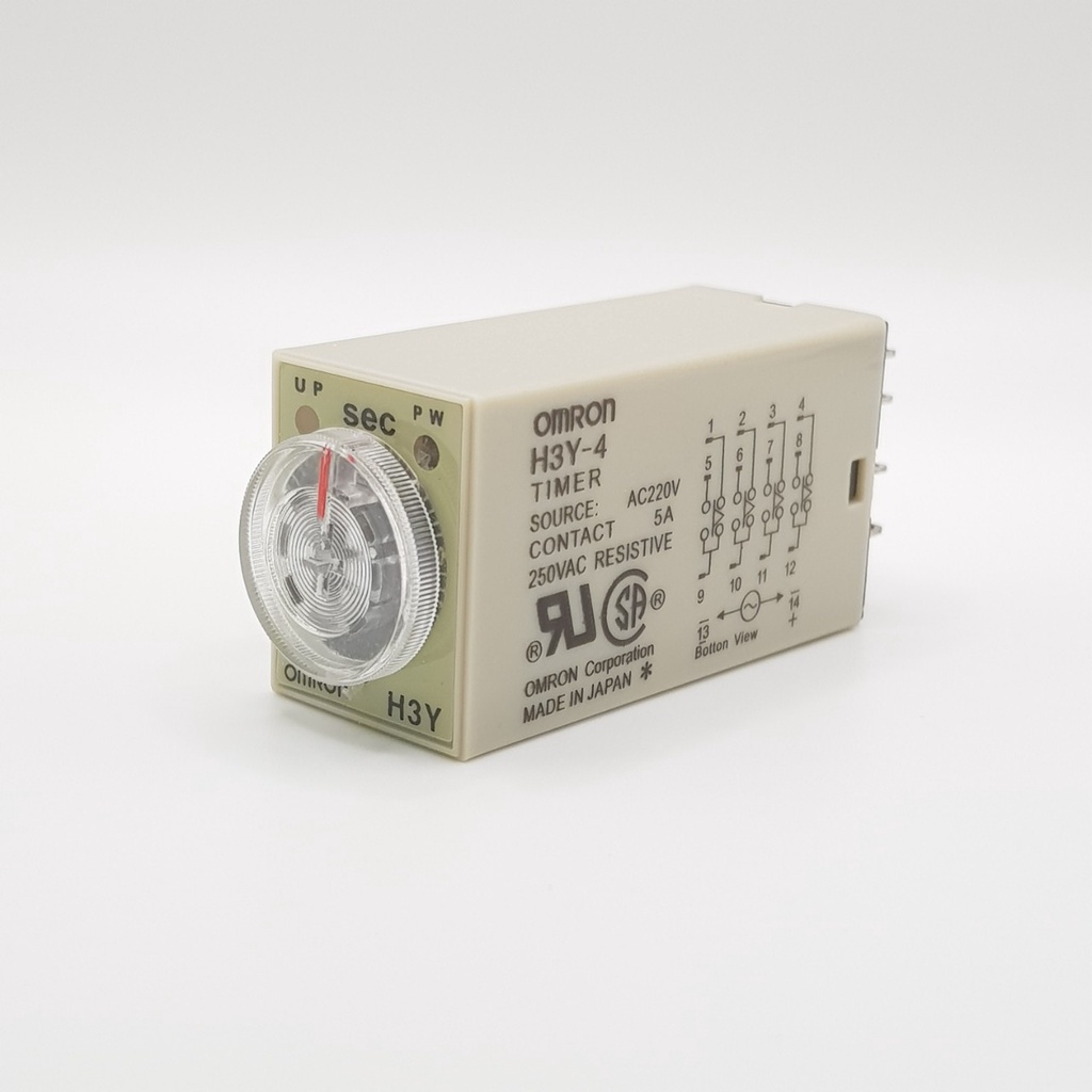 Rơ le 220V 60 Giây, Relay thời Gian Timer Omron H3Y-4 14P 220V, H3Y-4/ H3Y-2, relay thời gian [HÀNG XỊN]