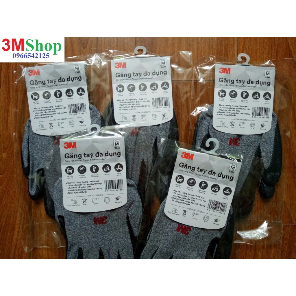 GĂNG TAY ĐA DỤNG 3M SIZE M (Xám)