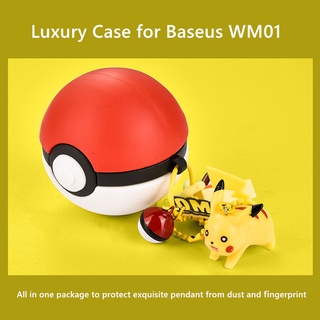 Baseus Vỏ Bảo Vệ Hộp Sạc Tai Nghe Không Dây Bằng Silicon Hình Quả Bóng Pokeball 3d Encok Tws Wm01