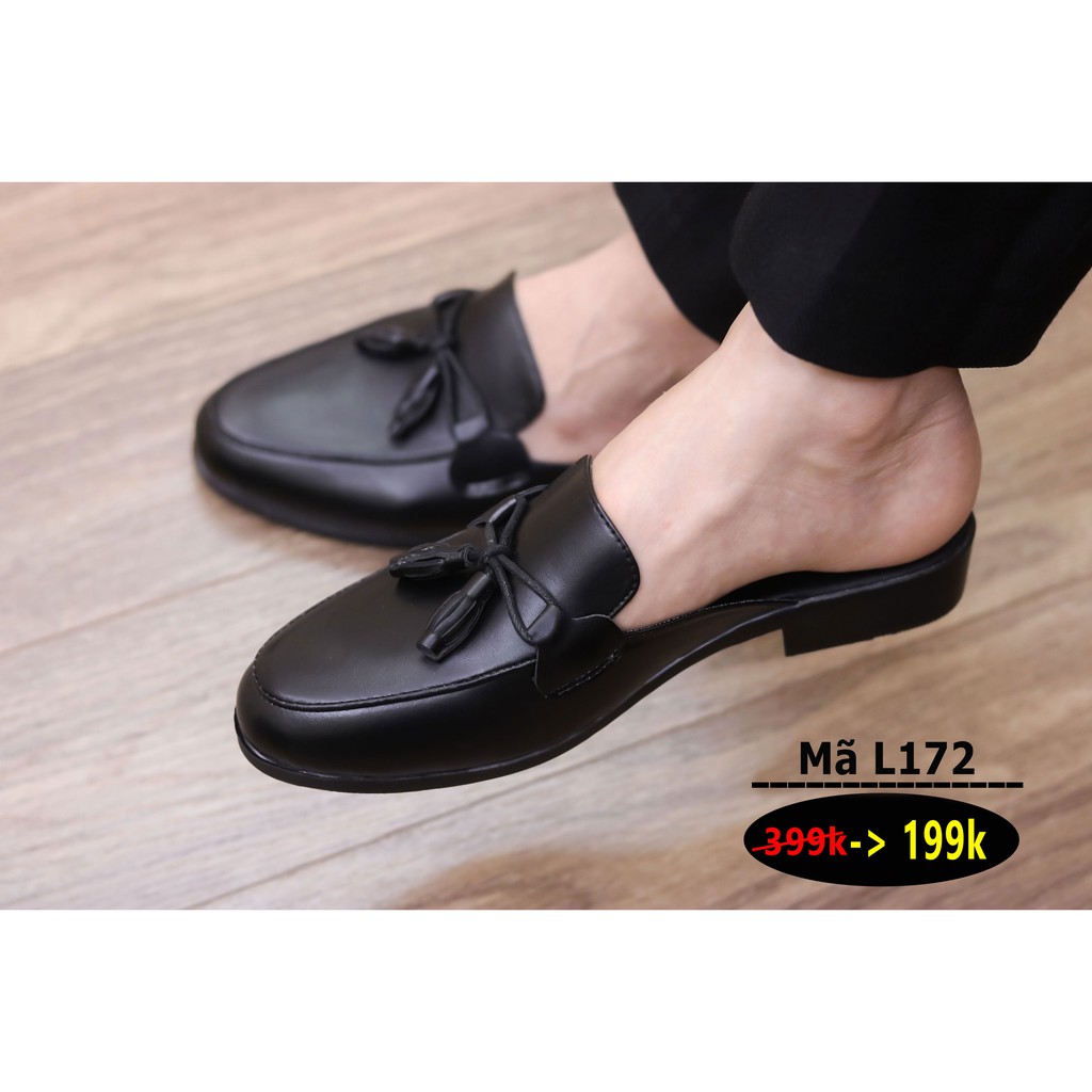 Sục Da Nam,Giày lười Hở Gót,Sục Nam Xả Kho Giá Gốc mã L172 | BigBuy360 - bigbuy360.vn