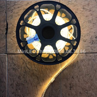 Combo nguồn + 50m led dây 2 hàng 2835 ánh sáng vàng trang trí nhà, cây, hắt trần