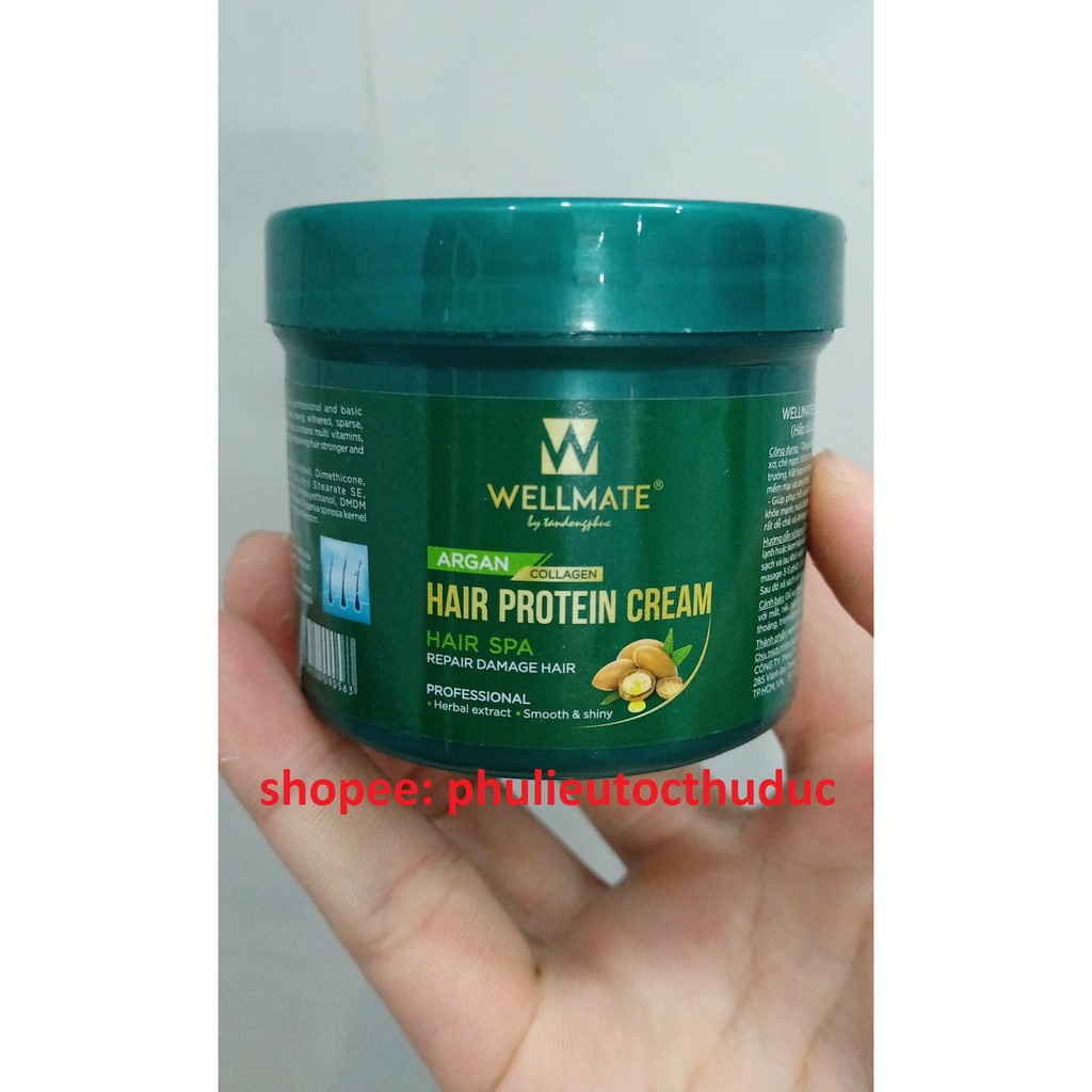 Wellmate hair protein cream Dầu hấp phục hồi tóc hư tổn mini size 150ml