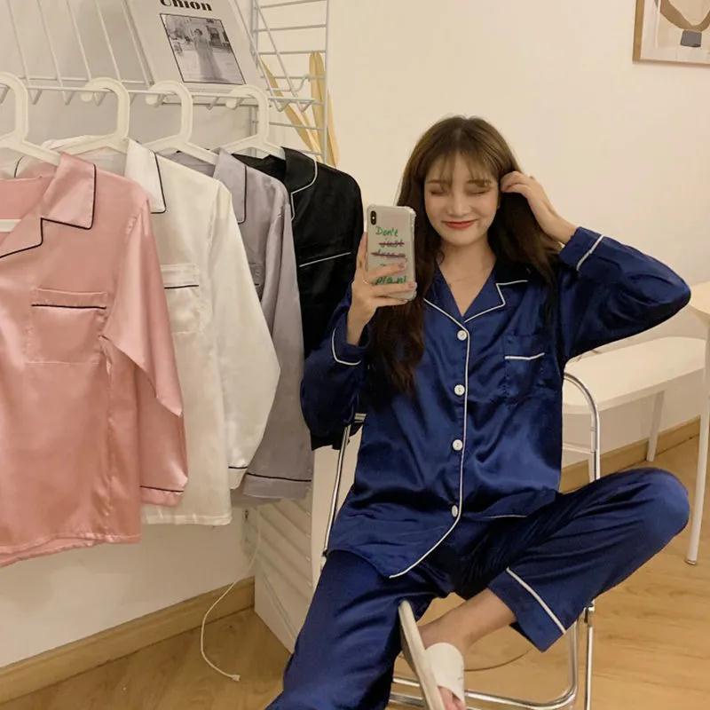 Bộ Đồ Ngủ Tay Dài Vải Lụa Lạnh Mỏng plus size Thời Trang Xuân Thu Cho Nam