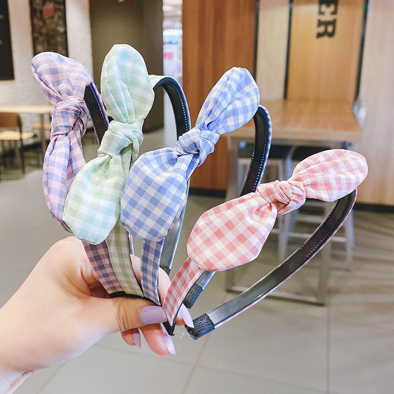 Cài tóc phối tai thỏ chống trượt phong cách Hàn Quốc xinh xắn cho bé gái