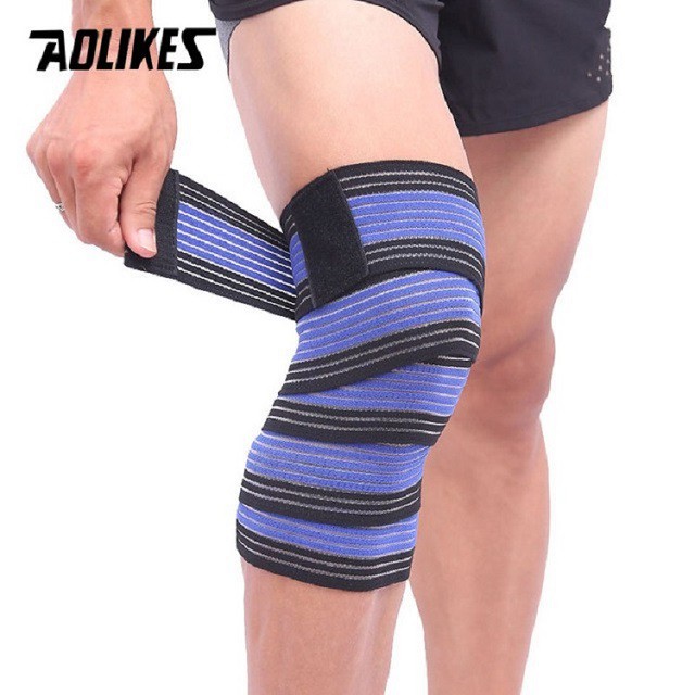 Băng Cuốn Đàn Hồi Bảo Vệ Đầu Gối Khủy Tay Cao Cấp Aolikes (1 Đôi L90cm)