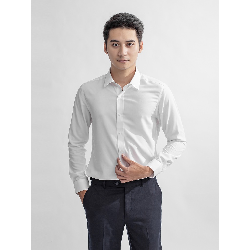 Áo sơ mi nam dài tay màu trắng WHITE LOTUS ARISTINO chất liệu cao cấp | BigBuy360 - bigbuy360.vn