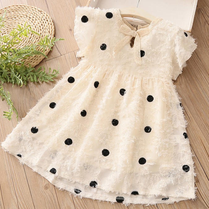 [SALE HOT 2020]Váy trẻ em tiểu thư TT10 chấm bi trắng ren hai lớp hàng quảng châu cao cấp cho mùa hè