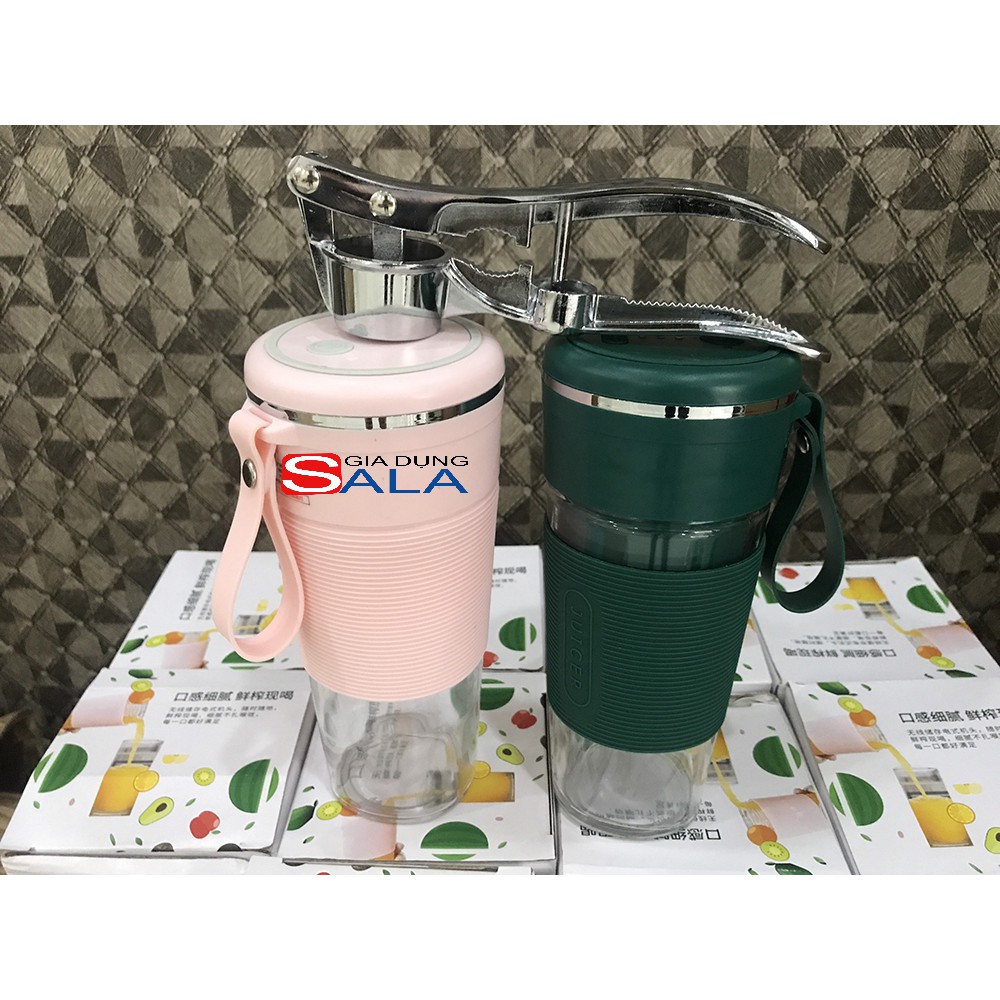 Máy xay sinh tố cầm tay mini, đa năng JUICER, cốc thủy tinh, Bảo hành 6 tháng