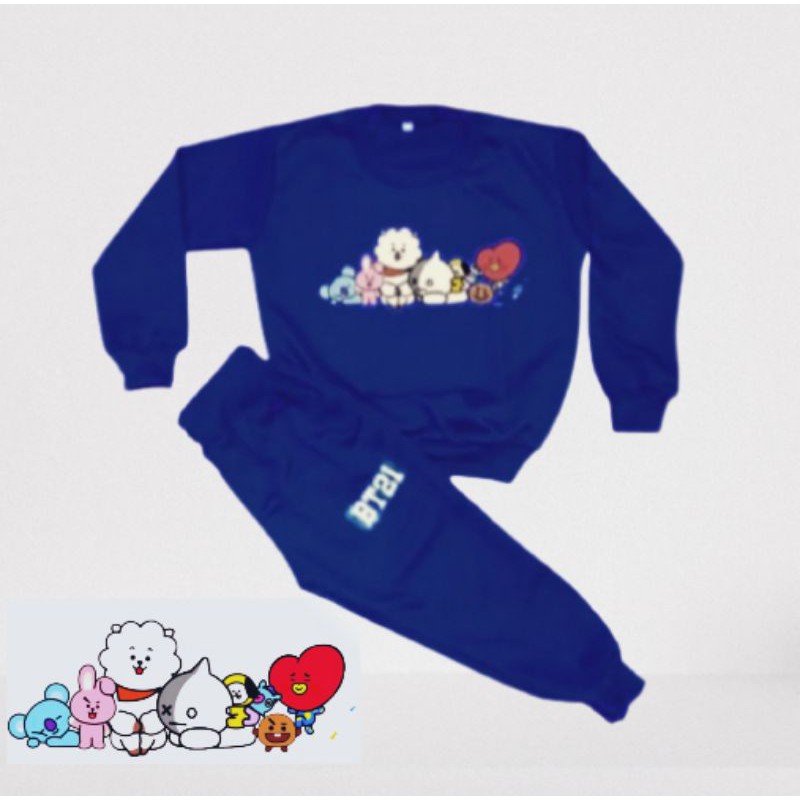 Joger Bộ Quần Áo Sweater Họa Tiết Bt21 Bts (1-6 Tuổi)