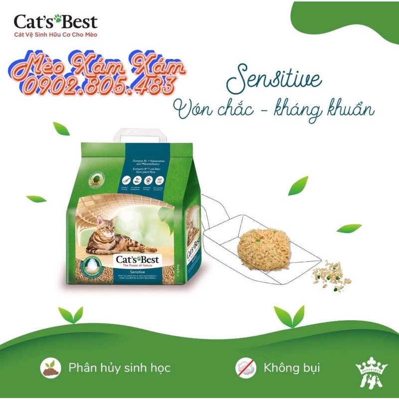 Cat’s best cát vệ sinh gỗ hữu cơ sensitive cho mèo 2.9kg