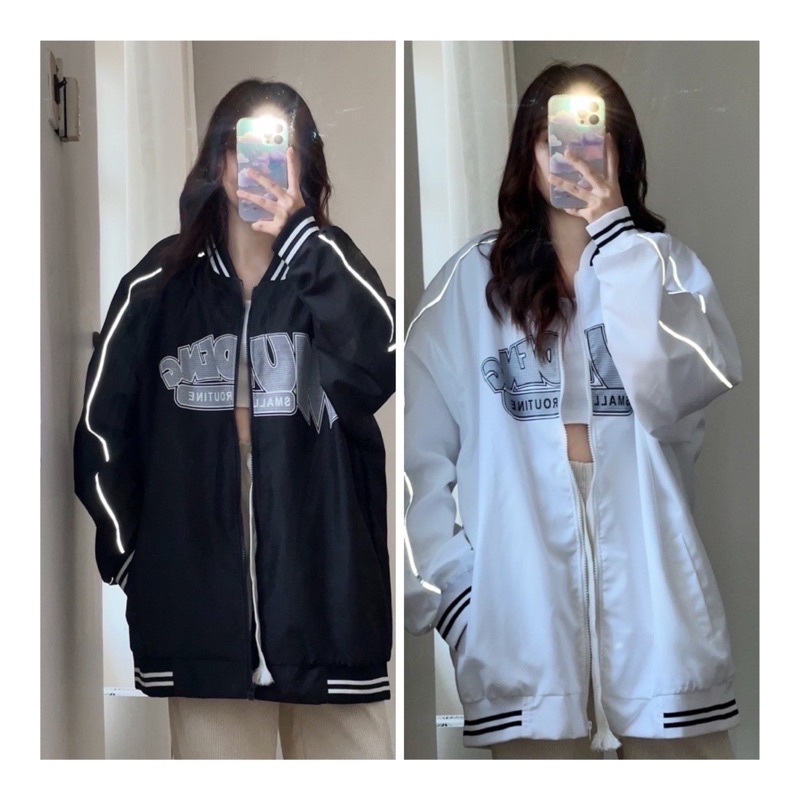 [ẢNH THẬT + VIDEO] Áo Khoác Bomber Dù 2 Lớp Phản Quang MU Form Rộng Nam Nữ Unisex