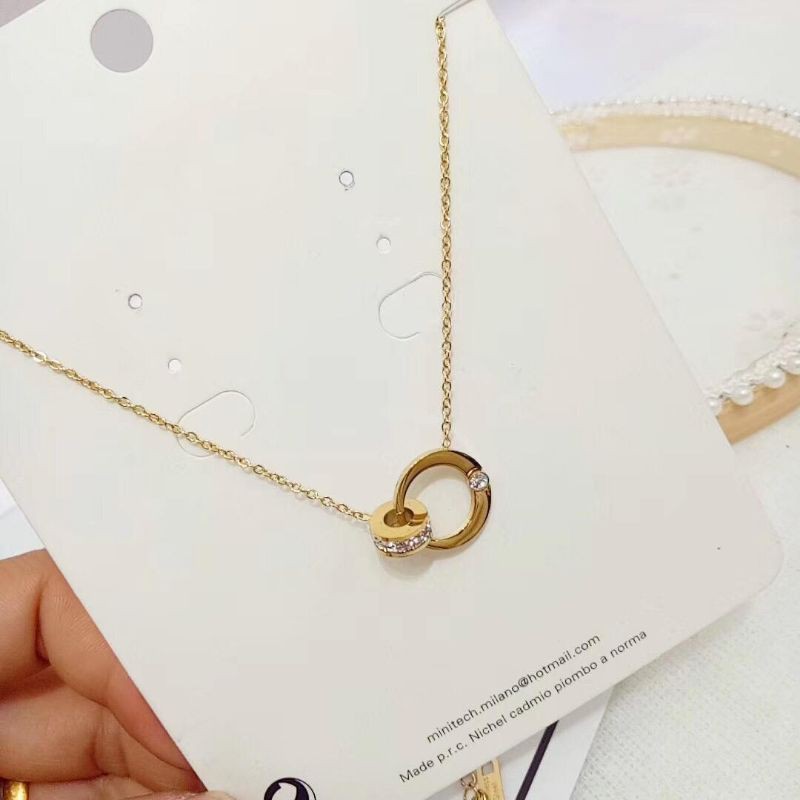 CARTIER Dây Chuyền Mặt Nhẫn Đôi Bằng Titan