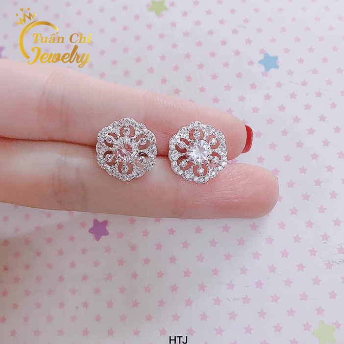 ⚡MẪU MỚI⚡ Khuyên Tai Bạc, Bông Tai Nữ Gắn Đá Sang Trọng, Quý Phái