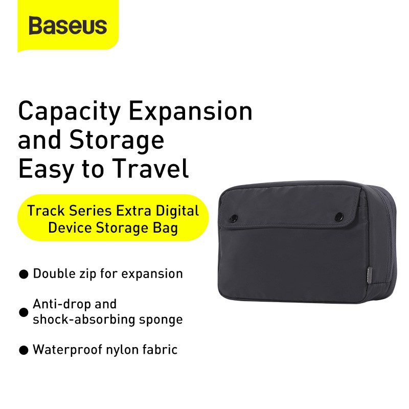 Túi đựng dụng cụ BASEUS chống nước hai ngăn khóa kéo dùng cho các đồ dùng điện tử