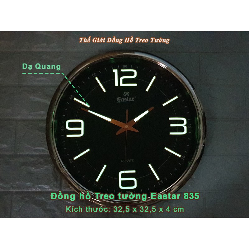 Đồng Hồ Treo Tường KIM TRÔI DẠ QUANG EASTAR – Số Nổi 3D – Tặng Pin Maxell - Bảo Hành 1 Năm