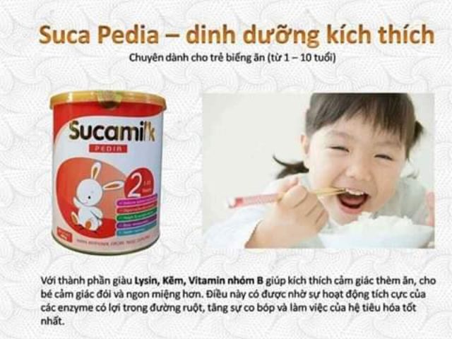 Sữa Sucamilk Pedia dành cho trẻ biếng ăn từ 1-10 tuổi