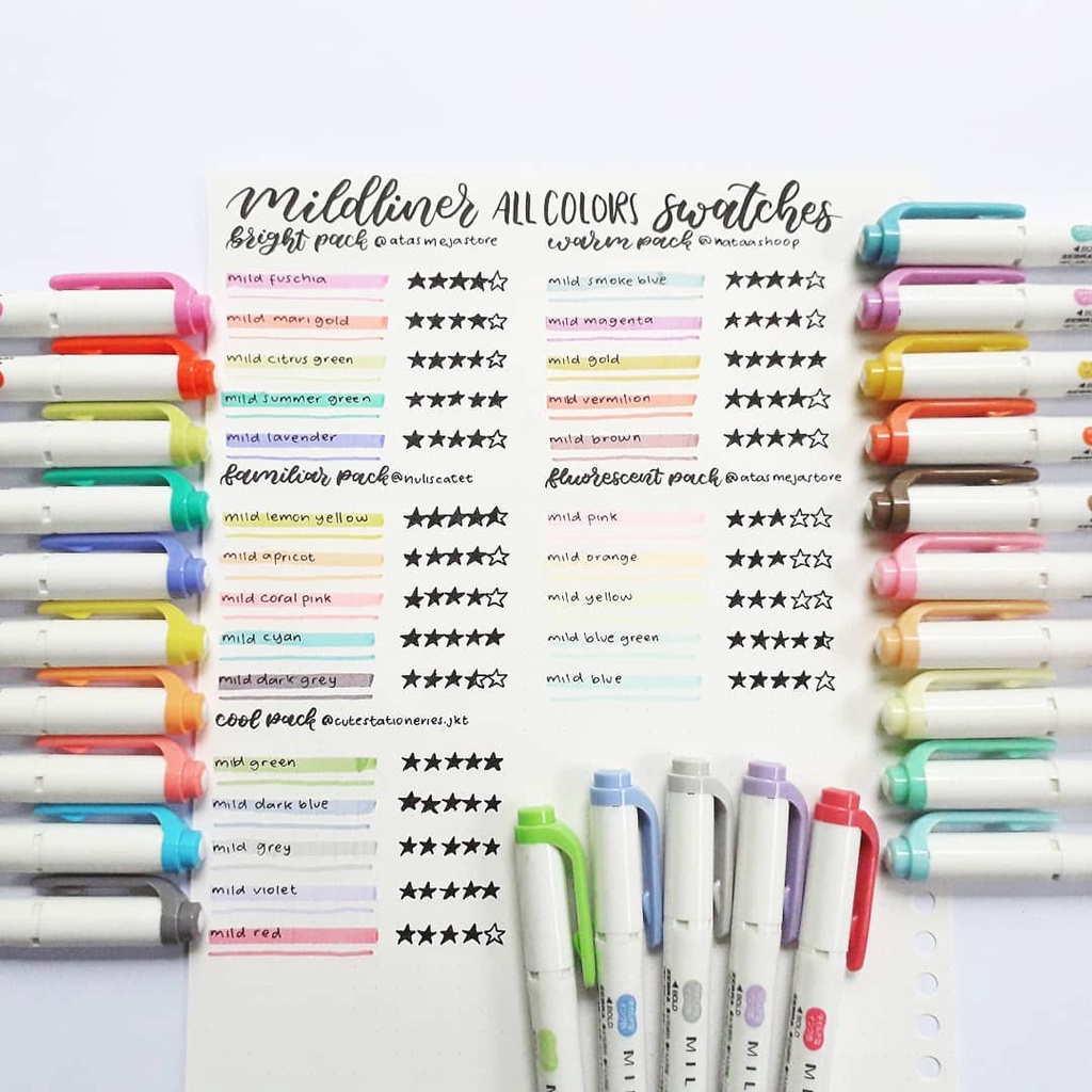 Bút đánh dấu highlight Zebra Mildliner (full colors)