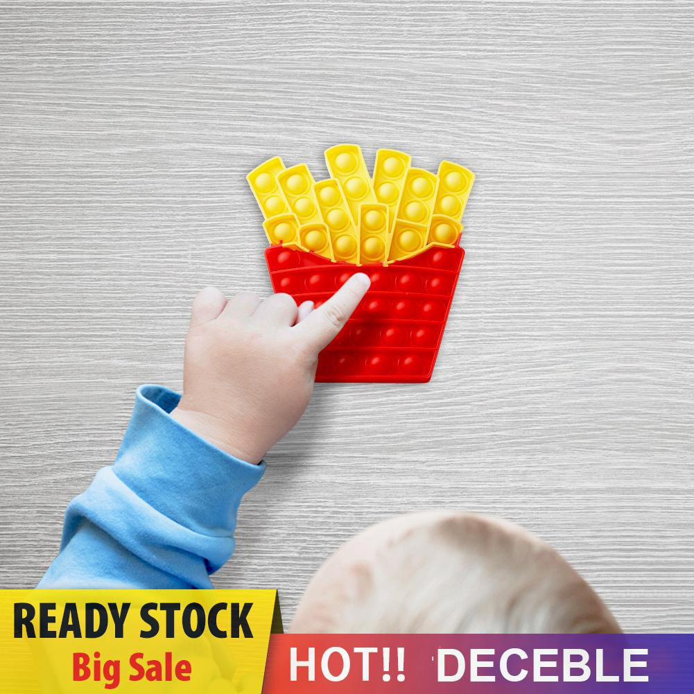 Pop It Fidget Đồ chơi Cartoon French Fries Push Bubble Sensory Đồ chơi Fidget Anti Stress Puzzle Đồ chơis