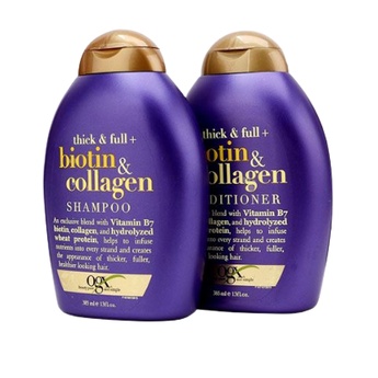 Bộ Dầu Gội Xả Biotin Collagen Ogx Combo Biotin Tím 385ml Chính Hãng