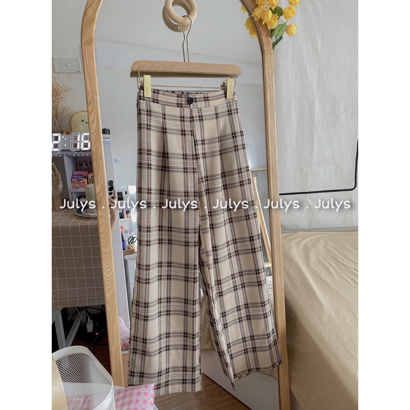 Quần suông kẻ caro mã 9601 (ảnh thật shop chụp kèm video cận chất) | BigBuy360 - bigbuy360.vn