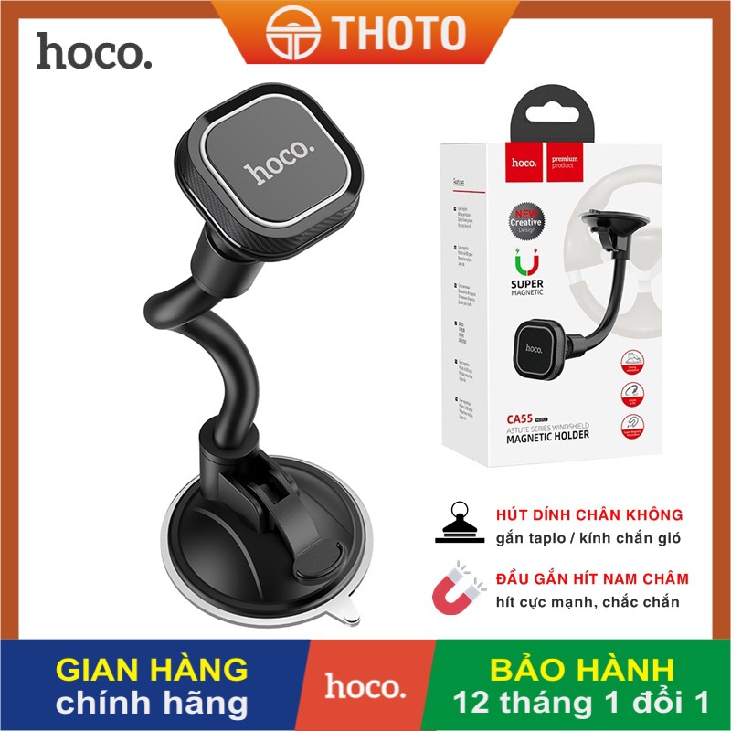 [Thoto Store] Giá đỡ điện thoại trên ô tô Chính Hãng HOCO CA55 đế hút chân không gắn taplo hoặc kính, đầu hít nam châm