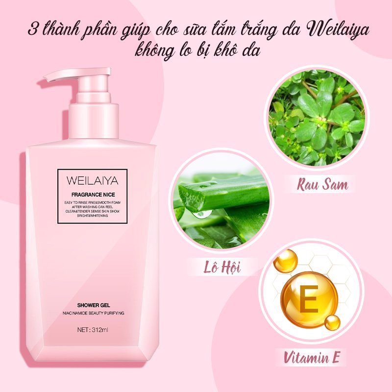 Sữa Tắm Dưỡng Ẩm Trắng Da Weilaiya Sữa Tắm Trắng Da Toàn Thân Hương Nước Hoa Weilaiya