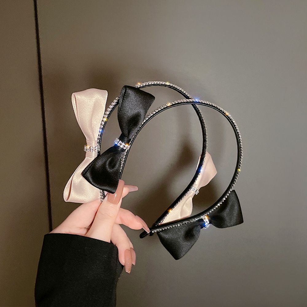 Cài tóc đính nơ và kim cương giả phong cách Hàn Quốc cổ điển hợp thời trang