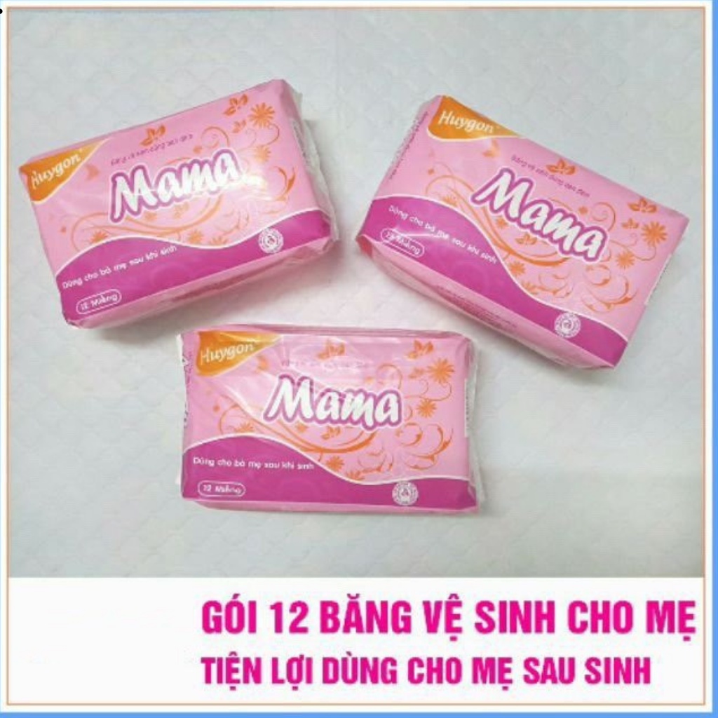 Băng vệ sinh MAMA, gói 12 miếng dùng cho mẹ sau sinh hoặc dùng vào ban đêm