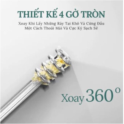 Bộ Dụng Cụ Ngoáy Tai Lấy Ráy Tai 6 Món Bằng Thép Không Gỉ Cao Cấp cho gia đình