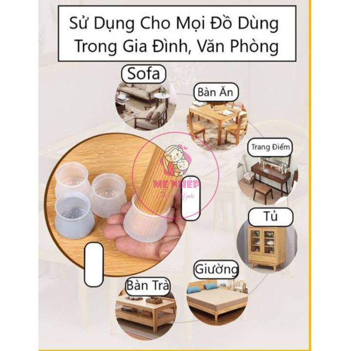 Vỏ bọc chân bàn ghế bằng silicon dày, co giãn tốt chống xước, chống trơn trượt