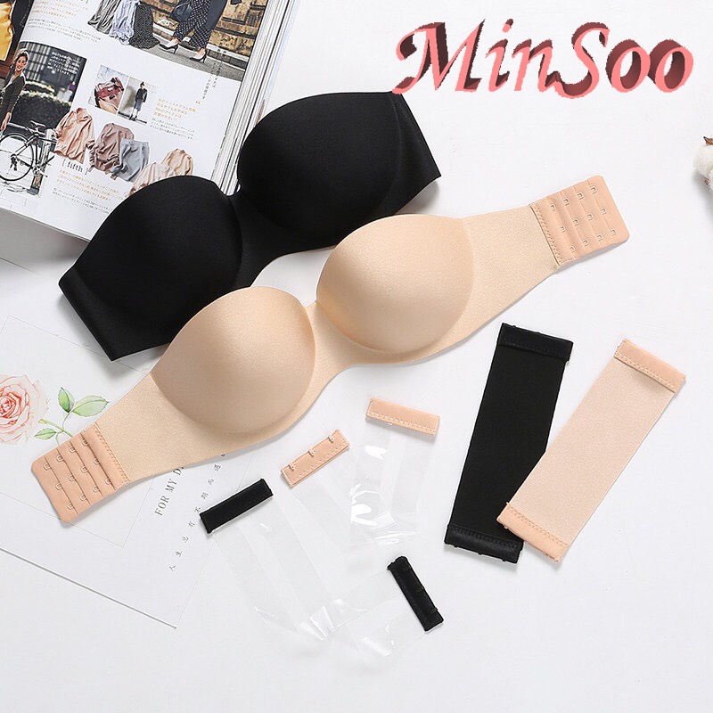 MinSoo áo ngực không dây không gọng su nữ áo bra cúp ngực