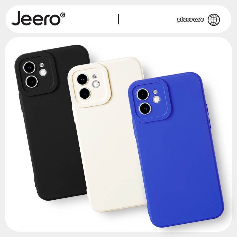 Ốp lưng JEERO nam mềm chống bẩn viền vuông đen cho iPhone 14 13 12 11 Pro Max SE 2020 X XR XS 8 7 6S 6 Plus HFF2