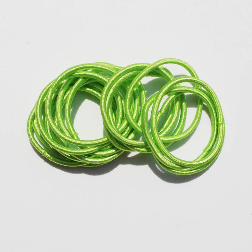 Set 10 Dây Buộc Tóc Co Dãn Màu Trơn Cho Bé Gái