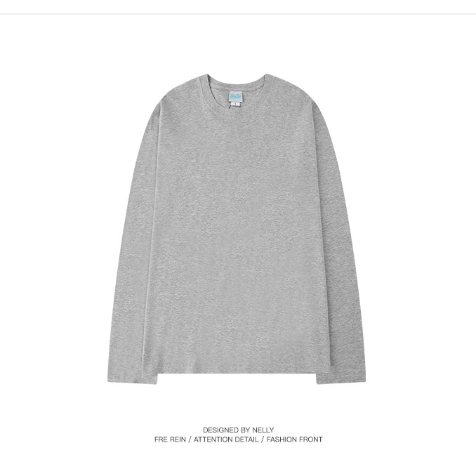 Áo phông Nelly Heybig dài tay trơn màu xám khói
