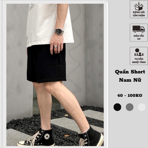 40-100KG Quần Short Nam Nữ Sói Store bigsize unisex form basic 2 màu chất nỉ dày dặn