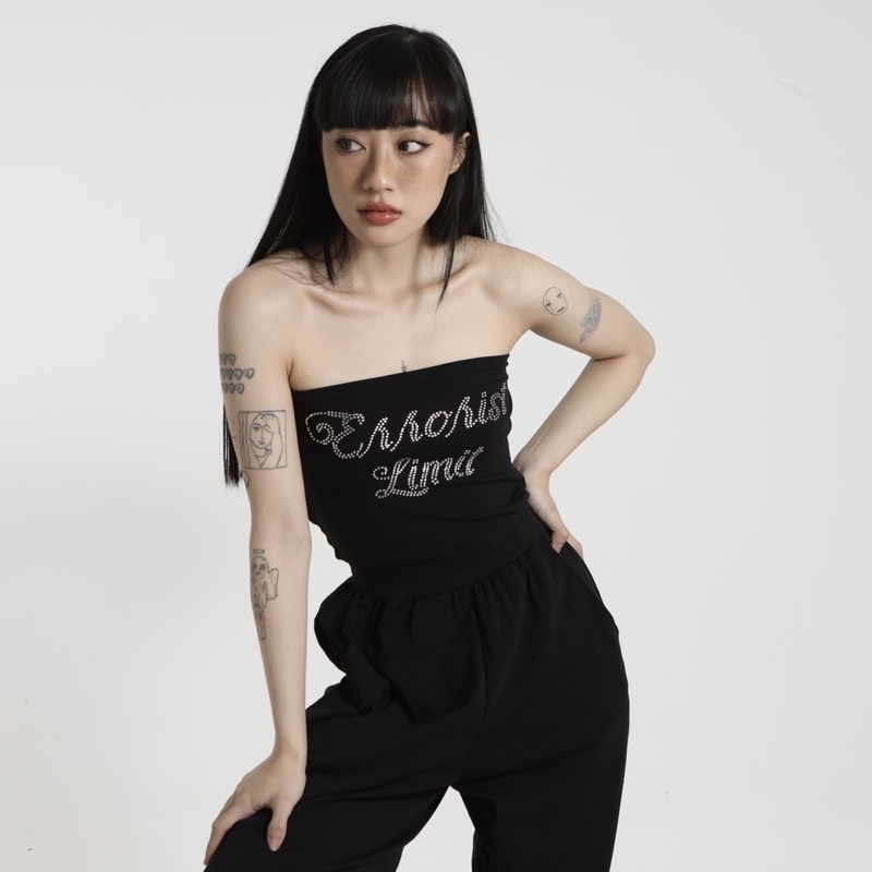 Bộ ERRORIST beads jumsuit màu đen