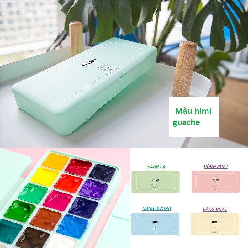 Màu Gouache HiMi dạng thạch bộ 18/24 mầu Lalunavn - B76