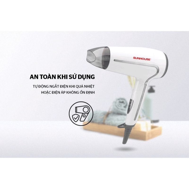 Sấy tóc Sunhouse SHD2308 cao cấp. Hàng chính hãng. Bảo hành 12 tháng.