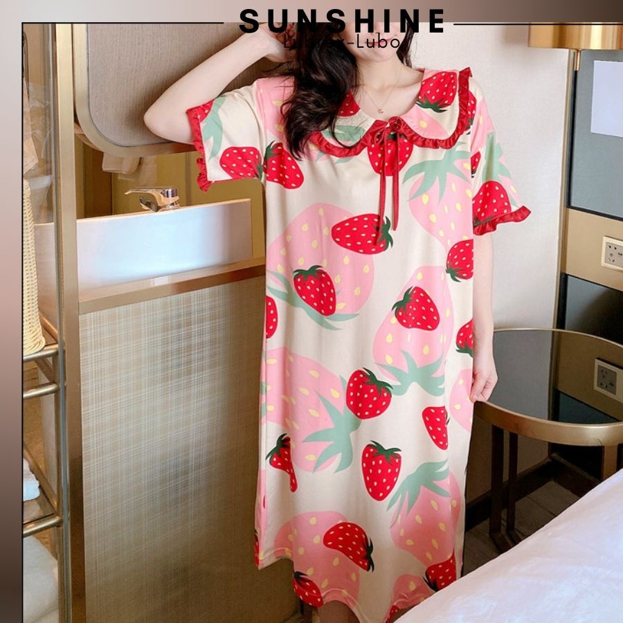 Váy mặc nhà dáng suông cotton họa tiết hoạt hình đẹp mắt SUNSHINE cao cấp