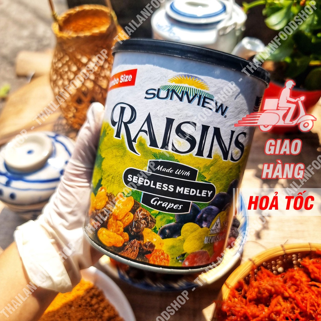 Nho Khô Mỹ Sunviews Raisins Mix Thập Cẩm Hộp 425Gram