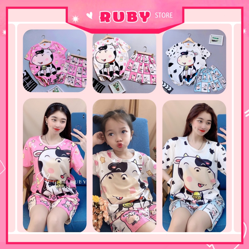 Set Áo Quần Bò Sữa Đốm Loang Unisex Nhiều Mẫu BIG SIZE Nam Nữ ❤ Bộ thun mặc nhà Phom Rộng ❤ DBRBD