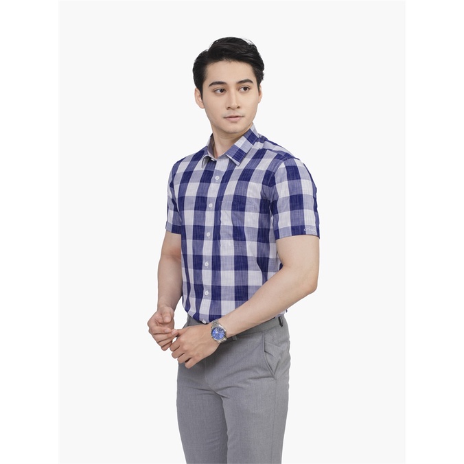 [MẪU MỚI] Áo sơ mi nam ngắn tay ARISTINO họa tiết kẻ nổi bật, chất mềm mại, thấm hút - ASS251S2
