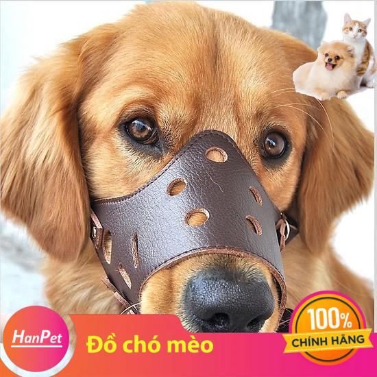 Rọ mõm cho chó loại Rọ mõm da chống sủa (5 size) phù hợp chu vi mõm từ 15-43cm