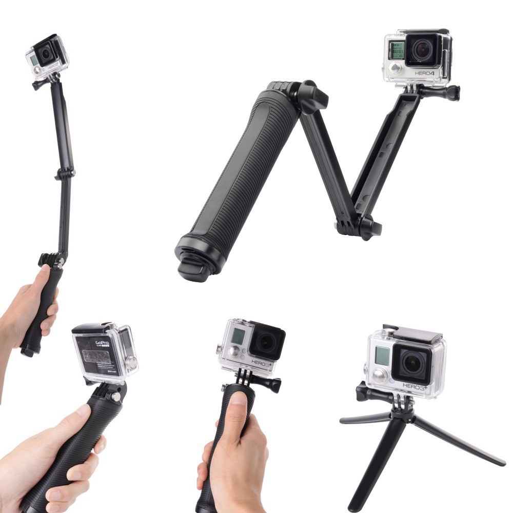 Gậy Selfie 3 khúc Gopro , DJI ACTION camera Eken ..etc 3way hữu ích cho camera hành trình